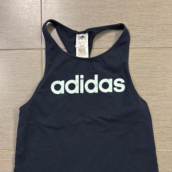 Adidas Black Tank Top with White Logo - Picture 4 of 9